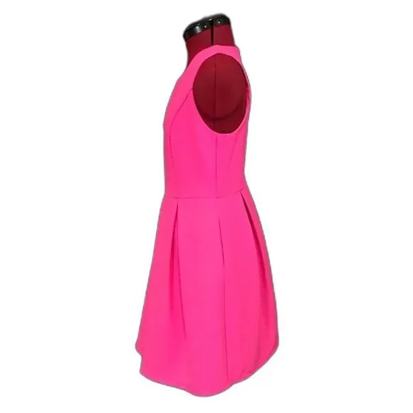 Gianni Bini Dress Women’s Size Small Hot Pink Sleeveless Pleated Pockets - Picture 4 of 6